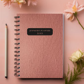 Elegant Girly Roos Goud Roze Lederen Monogram Naam Planner
