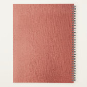 Elegant Girly Roos Goud Roze Lederen Monogram Naam Planner (Achterkant)