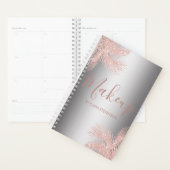Elegant girly roos goudglitter zilveren palmmake-u planner (Display)