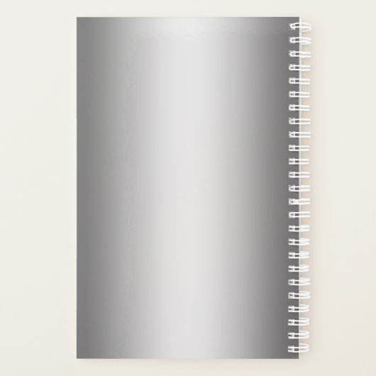 Elegant girly roos goudglitter zilveren palmmake-u planner (Achterkant)