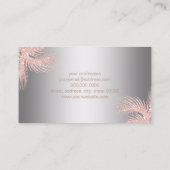 Elegant girly roos goudglitter zilveren palmmake-u visitekaartje (Achterkant)