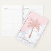 Elegant girly roos goudhandpalm witte marmer planner (Display)