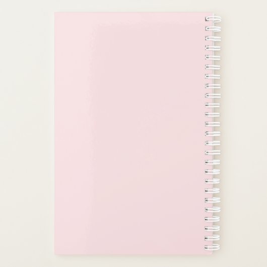 Elegant girly roos goudhandpalm witte marmer planner (Achterkant)