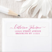 Elegant Girly Script Calligraphy Magenta Pink Etiket (Insitu)