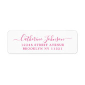 Elegant Girly Script Calligraphy Magenta Pink Etiket (Voorkant)