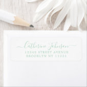 Elegant Girly Script Calligraphy Mint Green Etiket (Insitu)