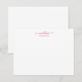 Elegant Girly Script Magenta Typography Note Kaart Notitiekaartje (Voorkant / Achterkant)