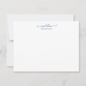 Elegant Girly Script Navy Blue Typografie Notitiekaartje (Voorkant)