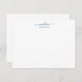 Elegant Girly Script Navy Blue Typografie Notitiekaartje (Voorkant / Achterkant)