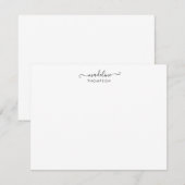 Elegant Girly Script Zwart Typografie Notitiekaartje (Voorkant / Achterkant)