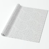 Elegant girly Silver Floral Monogram Cadeaupapier (Uitgerold)