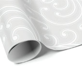 Elegant girly Silver Floral Monogram Cadeaupapier (Rol Hoek)