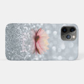 Elegant Girly Silver Glittery Bokeh Lotus Case-Mate iPhone Case (Achterkant (horizontaal))