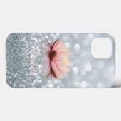 Elegant Girly Silver Glittery Bokeh Lotus Case-Mate iPhone Case (Achterkant (horizontaal))