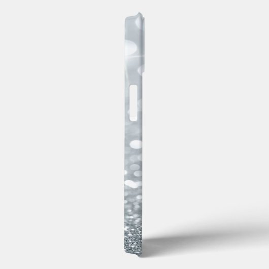 Elegant Girly Silver Glittery Bokeh Lotus Case-Mate iPhone Case (Achterkant / Rechts)