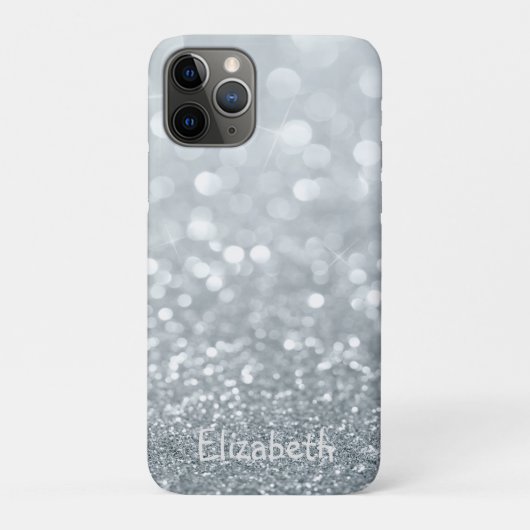 Elegant Girly Silver Glittery Bokeh - Persoonlijk Case-Mate iPhone Case (Achterkant)