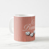 Elegant Girly Sparkle Dice Bunco Koffiemok (Voorkant links)
