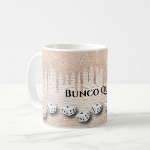 Elegant Girly Sparkle Dice Bunco Monogram Koffiemok