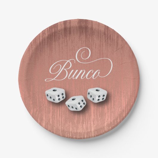 Elegant Girly Sparkle Dice Bunco Papieren Bordje (Voorkant)