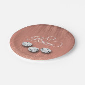 Elegant Girly Sparkle Dice Bunco Papieren Bordje (Gekanteld)