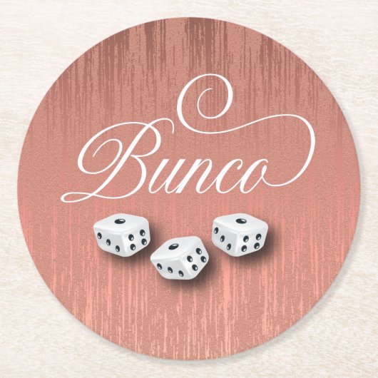 Elegant Girly Sparkle Dice Bunco Ronde Kartonnen Onderzetter (Voorkant)