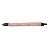 Elegant Girly Sparkle Dice Bunco Zwarte Inkt Pen (Voorkant)
