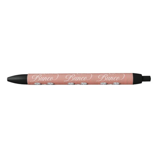 Elegant Girly Sparkle Dice Bunco Zwarte Inkt Pen (Voorkant)