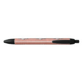 Elegant Girly Sparkle Dice Bunco Zwarte Inkt Pen (Achterkant)