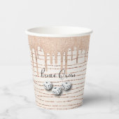 Elegant Girly Sparkle Queen Dice Bunco Papieren Bekers (Voorkant)