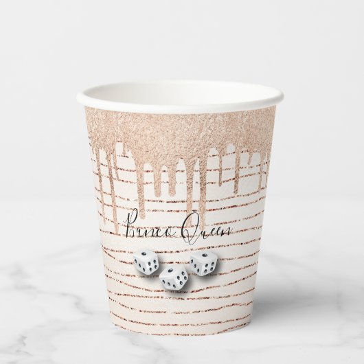 Elegant Girly Sparkle Queen Dice Bunco Papieren Bekers (Voorkant)