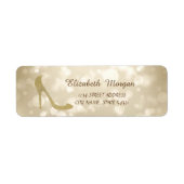 Elegant Girly Stylish Bokeh, Glitter Hieladres Etiket (Voorkant)