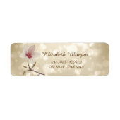 Elegant Girly Stylish Bokeh, Magnolia Address Etiket (Voorkant)