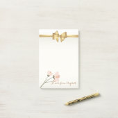 Elegant Girly Stylish, Bow, Flower Post-it® Notes (Op bureau)
