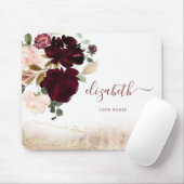 Elegant Girly Stylish Gold Glitter Floral Monogram Muismat (Met muis)