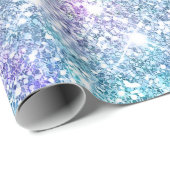 Elegant girly turquoise iridescent unicorn cadeaupapier (Rol Hoek)