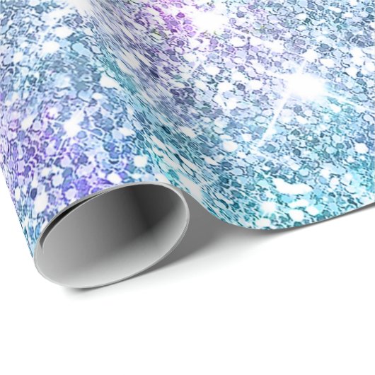 Elegant girly turquoise iridescent unicorn cadeaupapier (Rol Hoek)