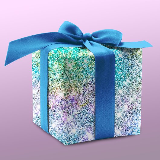 Elegant girly turquoise iridescent unicorn cadeaupapier