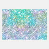 Elegant girly turquoise iridescent unicorn inpakpapier vel (Voorkant)