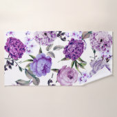 Elegant Girly Violet Lila Purple Flowers Badhanddoek (Badhanddoek)