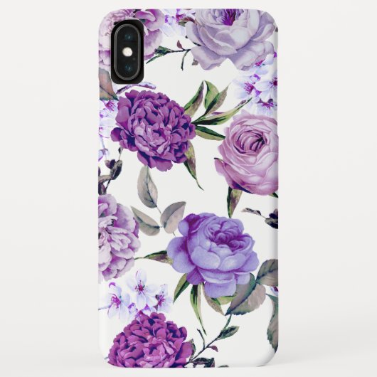 Elegant Girly Violet Lila Purple Flowers Case-Mate iPhone Case (Achterkant)