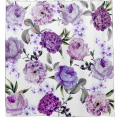 Elegant Girly Violet Lila Purple Flowers Douchegordijn (Voorkant)
