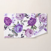 Elegant Girly Violet Lila Purple Flowers Handdoek (Handdoek)