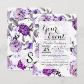 Elegant Girly Violet Lila Purple Flowers Kaart (Voorkant / Achterkant)