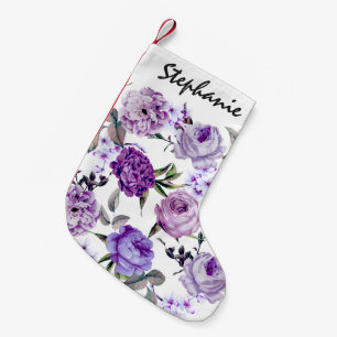 Elegant Girly Violet Lila Purple Flowers Kleine Kerstsok