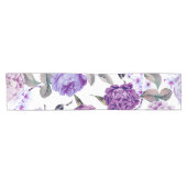 Elegant Girly Violet Lila Purple Flowers Korte Tafelloper (Horizontaal)