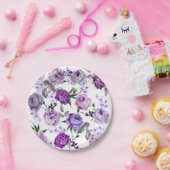 Elegant Girly Violet Lila Purple Flowers Papieren Bordje (Feest)