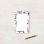 Elegant Girly Violet Lila Purple Flowers Post-it® Notes (Op bureau)