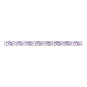 Elegant Girly Violet Lila Purple Flowers Satijnen Lint (Voorkant)