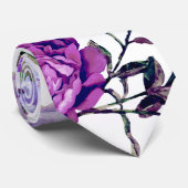 Elegant Girly Violet Lila Purple Flowers Stropdas (Opgerold)