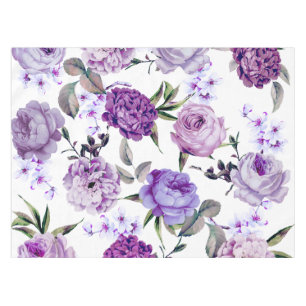 Elegant Girly Violet Lila Purple Flowers Tafelkleed